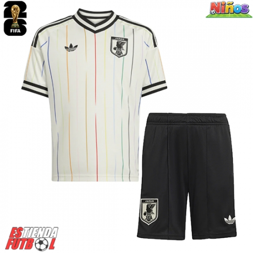 Japón Segunda Equipación Niños Mundial 2026 Manga Corta (+ Pantalones cortos)
